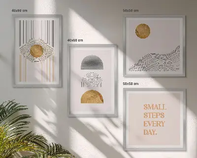 Wall art set Abstract geometry shapes