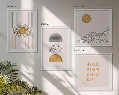Wall art set Abstract geometry shapes