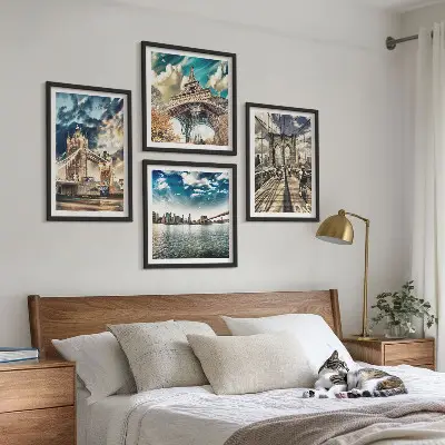 Multi-piece wall decor set Tower bridges in European cities