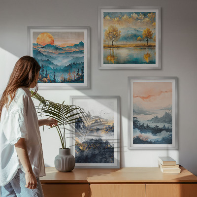Wall art set Painted abstractions of nature