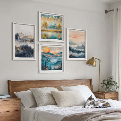 Wall art set Painted abstractions of nature