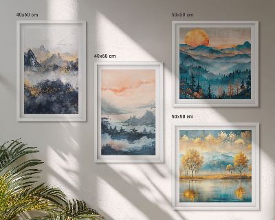 Wall art set Painted abstractions of nature