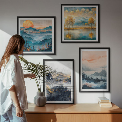 Wall art set Painted abstractions of nature
