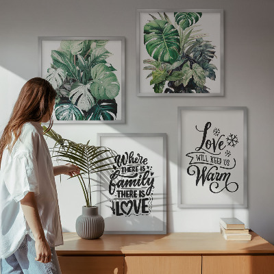 Multi-piece wall decor set Family love home watercolor