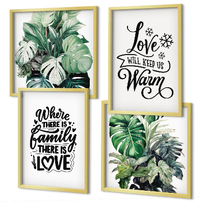 Multi-piece wall decor set Family love home watercolor