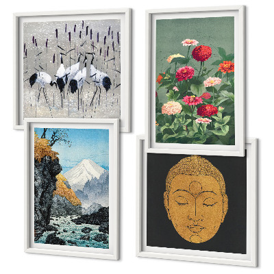 Wall art set Japanese nature and Japandi style