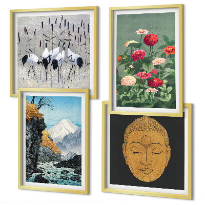 Wall art set Japanese nature and Japandi style
