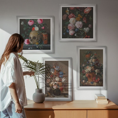 Multi-piece wall decor set Flowers in vases compositions