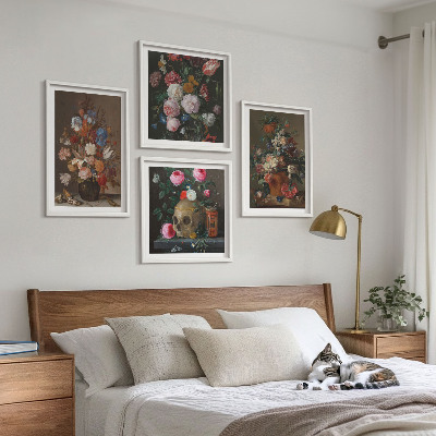 Multi-piece wall decor set Flowers in vases compositions