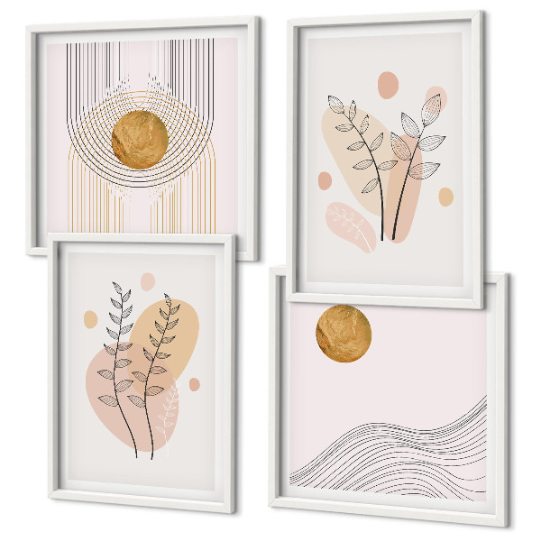 Wall art set Minimalist plant drawings