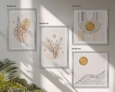 Minimalist plant wall art set set of minimalist plant drawings