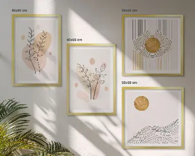 Minimalist plant wall art set set of minimalist plant drawings