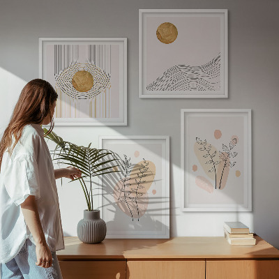 Wall art set Minimalist plant drawings