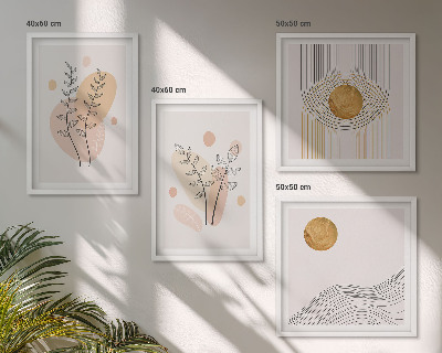 Wall art set Minimalist plant drawings