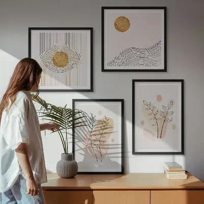 Minimalist plant wall art set set of minimalist plant drawings