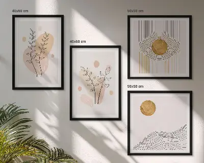 Minimalist plant wall art set set of minimalist plant drawings