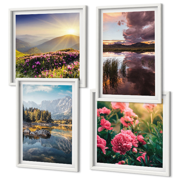 Multi-piece wall decor set Flowers garden mountain meadow water