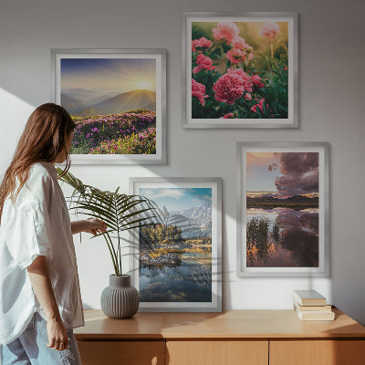 Multi-piece wall decor set Flowers garden mountain meadow water