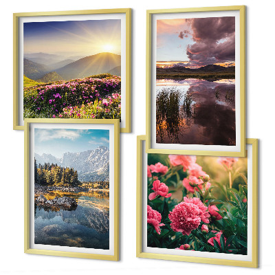 Multi-piece wall decor set Flowers garden mountain meadow water