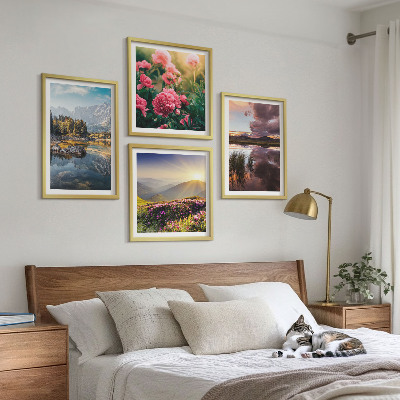 Multi-piece wall decor set Flowers garden mountain meadow water