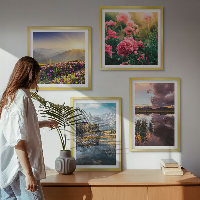 Multi-piece wall decor set Flowers garden mountain meadow water