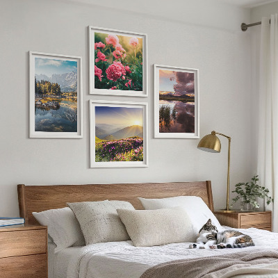 Multi-piece wall decor set Flowers garden mountain meadow water