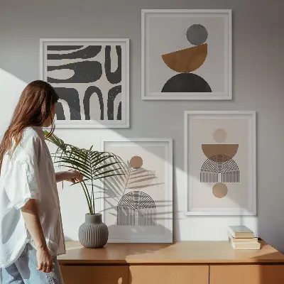 Wall art set Abstract boho design