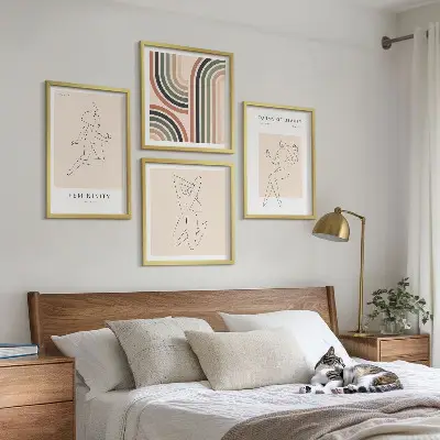 Female silhouettes wall art set of 4 posters
