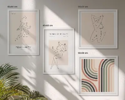 Set of 4 wall art pieces Female silhouettes in posters