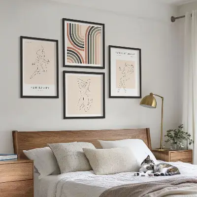Female silhouettes wall art set of 4 posters