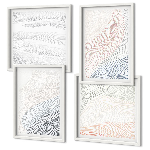 Multi-piece wall decor set Abstract pastel waves