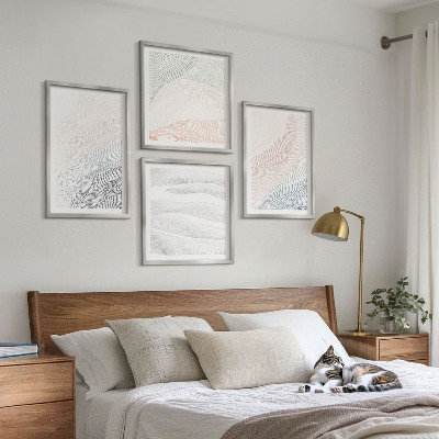 Multi-piece wall decor set Abstract pastel waves