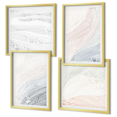 Multi-piece wall decor set Abstract pastel waves