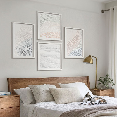 Multi-piece wall decor set Abstract pastel waves