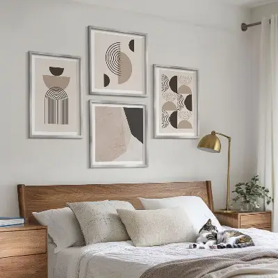 Abstract geometric wall art set patterned wall art