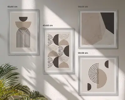 Wall art set Abstract geometric patterns