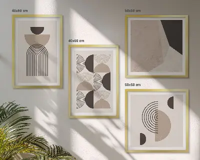 Wall art set Abstract geometric patterns