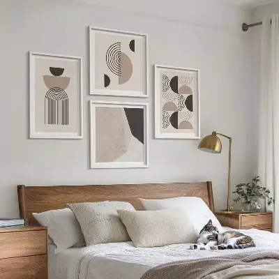 Abstract geometric wall art set patterned wall art
