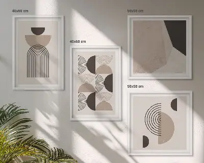 Wall art set Abstract geometric patterns