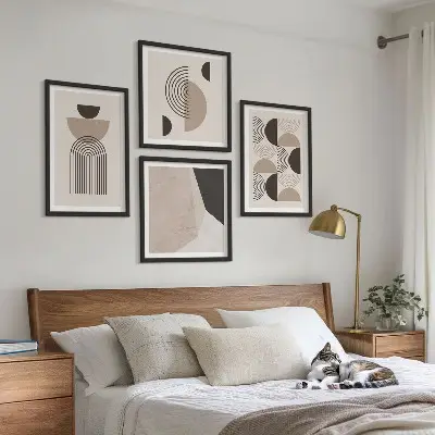 Abstract geometric wall art set patterned wall art