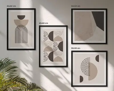 Wall art set Abstract geometric patterns