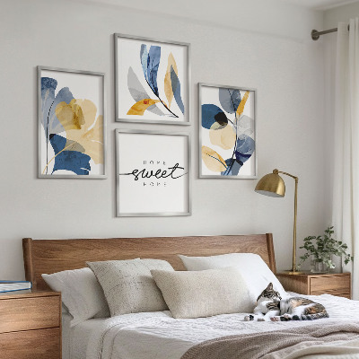Multi-piece wall decor set Watercolor plant motifs