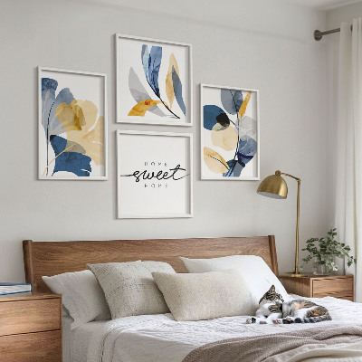 Multi-piece wall decor set Watercolor plant motifs