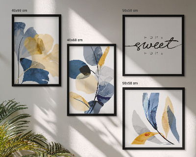Multi-piece wall decor set Watercolor plant motifs