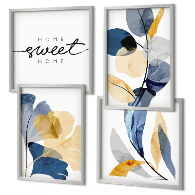 Multi-piece wall decor set Watercolor plant motifs