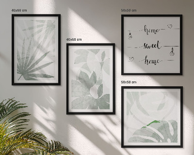 Wall art set The leaves of the plants are greenish-gray