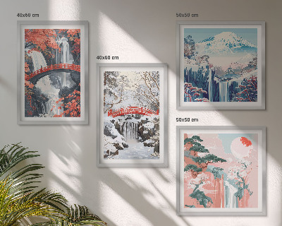 Multi-piece wall decor set Mountain landscapes and waterfalls