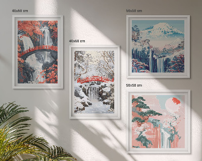 Multi-piece wall decor set Mountain landscapes and waterfalls