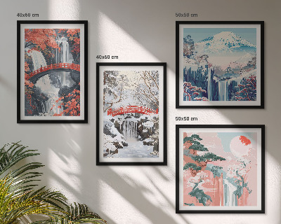 Multi-piece wall decor set Mountain landscapes and waterfalls