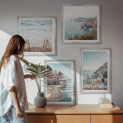 Wall art set Summer pastel beach views